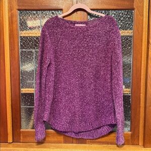 LOFT Women's Heathered Purple Sweater Large